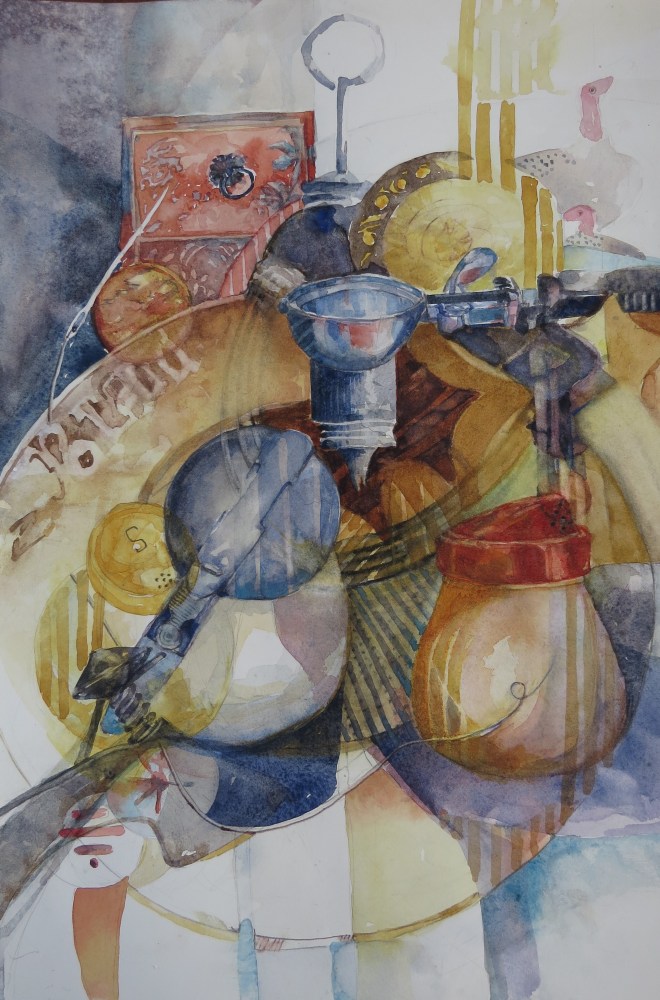 Janice Hendra-Kitchen Kit-Watercolor-18hx12w-$300